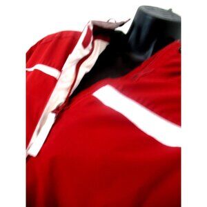 WOMENS Columbia Red Winter Coat Hooded Coat, Size Large go by measurement